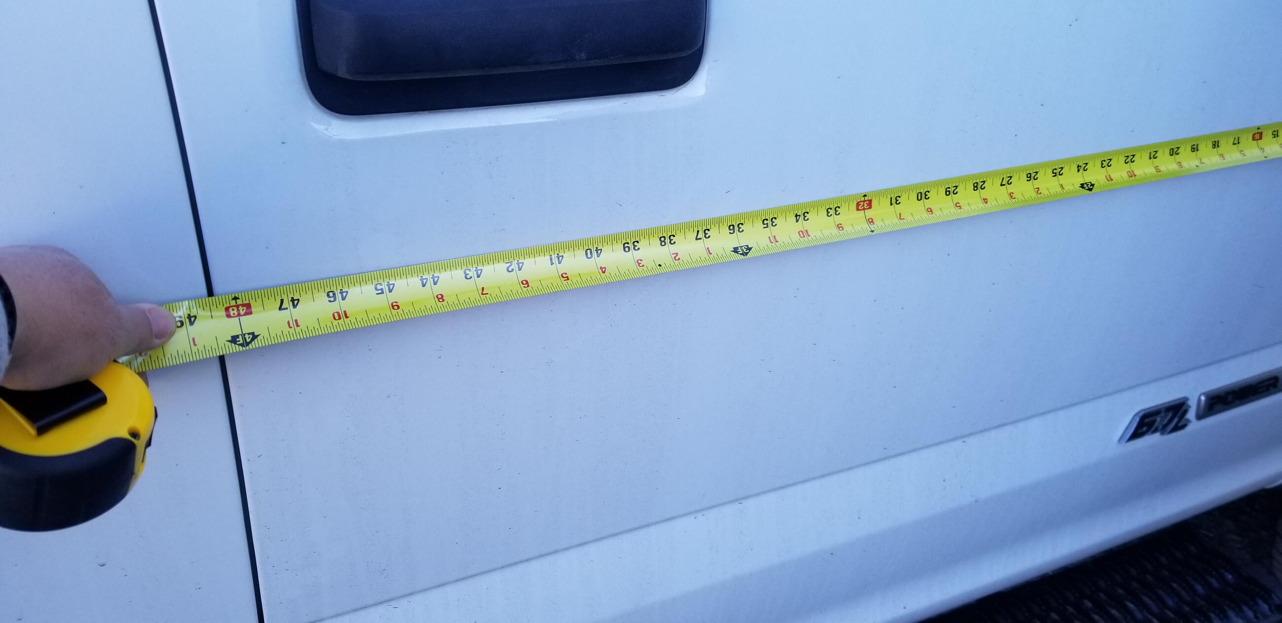 A pic of me measuring the truck